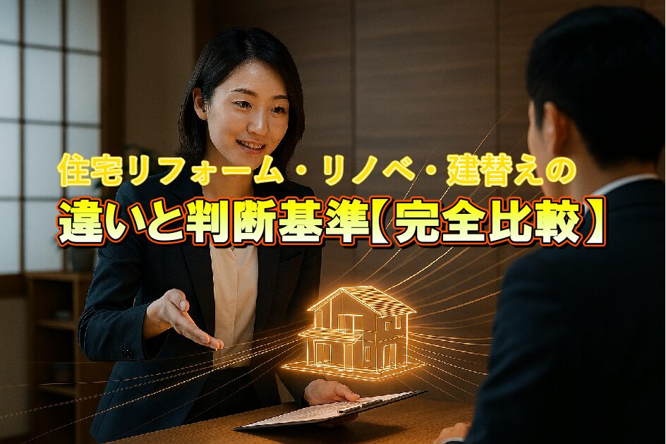 住宅リフォーム・リノベーション・建替えの違いと判断基準【完全比較】