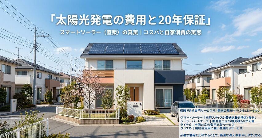 【東京の戸建て向け】太陽光発電の費用と20年保証を徹底解説