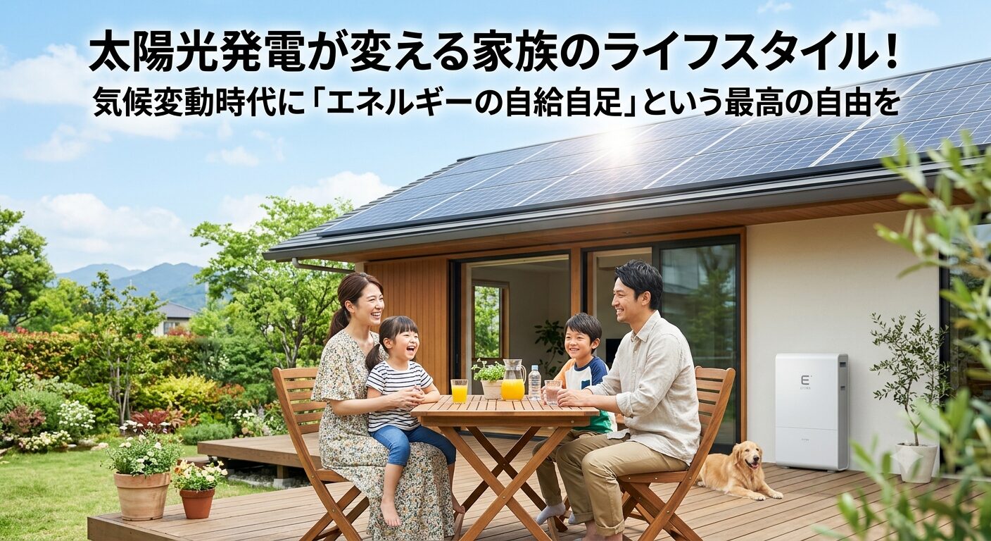 太陽光発電が変える家族のライフスタイル！気候変動時代に「エネルギーの自給自足」という最高の自由を